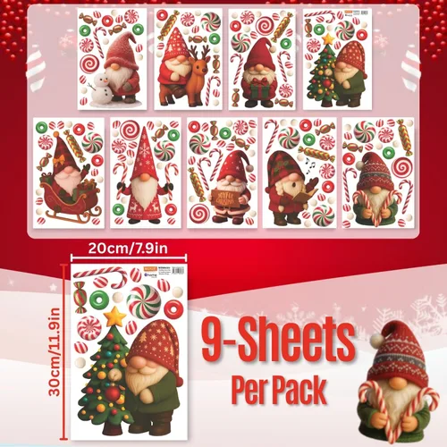Miniatura 8 de WALPLUS Calcomanías Navideñas para Ventanas Decoraciones de Doble Cara Reutilizables Despegar y Pegar Removibles para Vidrio Sala de Estar Cuarto