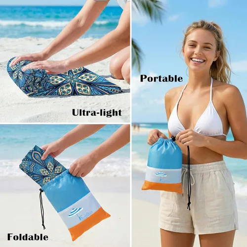 Miniatura 65 de Famstar Beach Blanket Oversized Extra Large 78"X81"/10'X9',Waterproof Sandproof Beach Blanket 2-8 Adults Lightweight Durable for Travel Camping