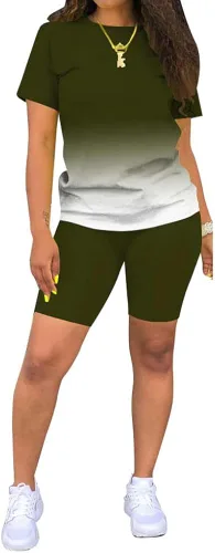 Miniatura 3 de PINSV Conjunto de 2 piezas ajustado con pantalón corto de verano para entrenamiento para mujer
