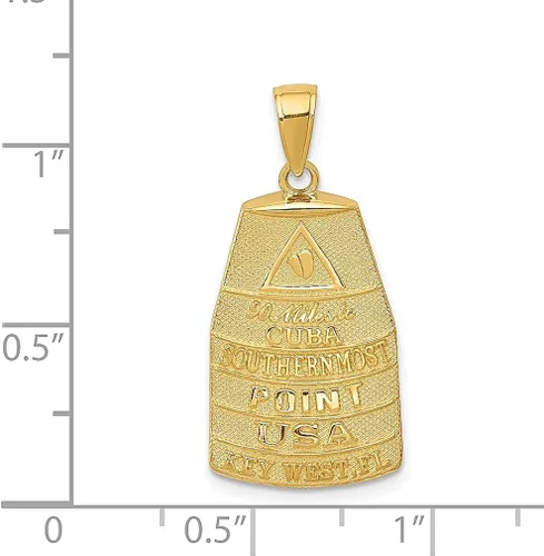 Miniatura 4 de Collar con dije de oro amarillo de 14 quilates del sur de EE. UU. Key West con dije de oro amarillo del sur de la mayoría de los puntos de EE. UU.