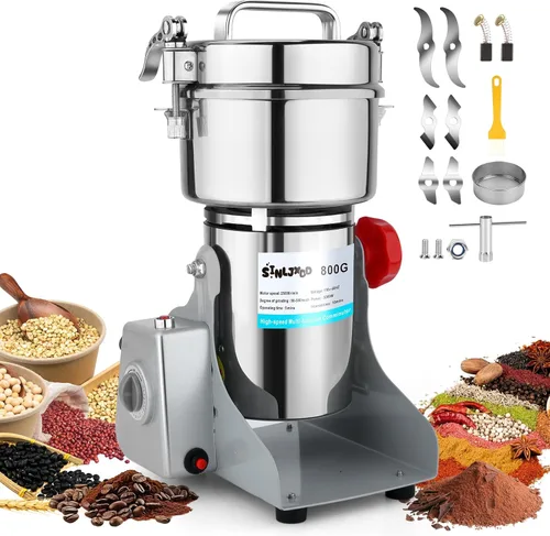 Molinillo eléctrico de grano – Tipo oscilante 3500 W, 110 V, 28.22 oz, molinillo de especias comercial, adecuado para harina, maíz y café, especias