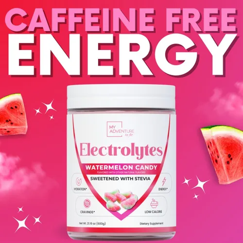 Miniatura 7 de Polvo de electrolitos sin azúcar - Sabor a caramelo de sandía - Hidratación refrescante - Energía sin cafeína con ingredientes totalmente naturales