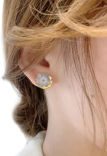 Miniatura 5 de SUNYIK Aretes de ágata natural de cuarzo para mujer, Ágata