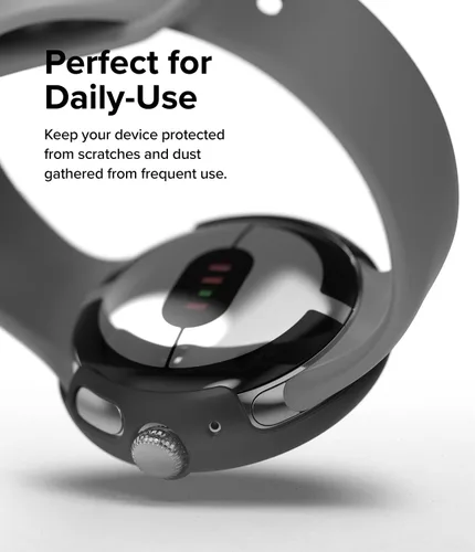 Miniatura 5 de Ringke Funda de reloj compatible con Google Pixel [transparente y negra, funda delgada] + doble película fácil [paquete de 3]