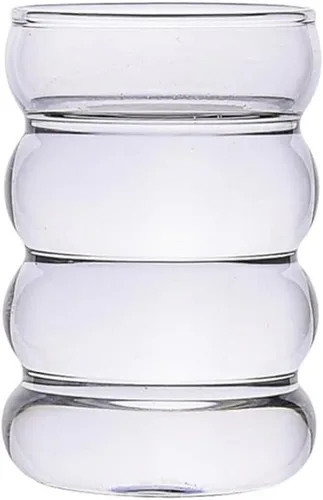 Miniatura 12 de Ochine Vasos acanalados para beber – Vasos de vidrio para vino, café, cócteles, expreso, té helado, agua, bebidas, jugo y cerveza