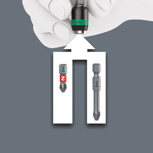 Miniatura 4 de Wera - 5052503001 Herramientas 4013288098016 Portabrocas Rapidaptor 889/4/1-1/4x75mm, MULTI