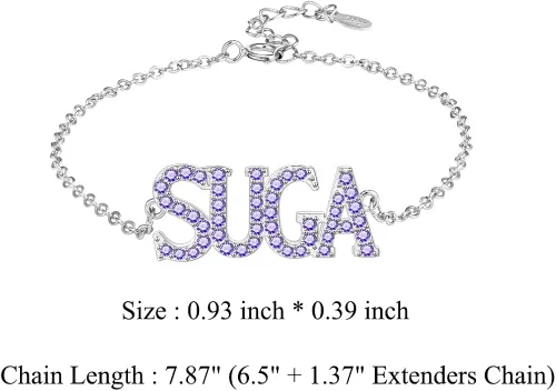 Miniatura 2 de YANENG KPOP Bangtan Boys Bracelets Charms Jewelry White Gold Plated Cubic Zirconia Bracelet for bts Army Fans Gifts