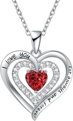 REDBEE - Collar chapado en plata de ley 925 con colgante de corazón de diamante de 18 quilates color oro rosado para mujer joyería ideal para