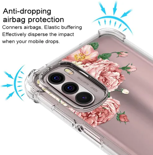 Miniatura 7 de Osophter Funda para Moto G Stylus 2022, transparente, esquinas reforzadas, TPU y absorción de golpes, flexible para Motorola Moto G Stylus 4G 2022