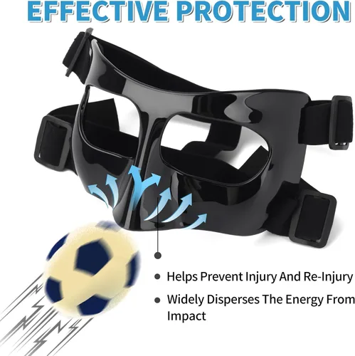 Miniatura 6 de QK01 - Protector de nariz para nariz rota, máscaras faciales para fútbol, baloncesto y otros deportes, ajustable, para niños, adolescentes