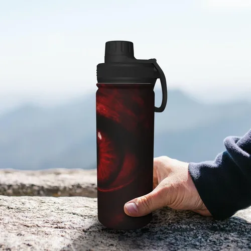 Miniatura 8 de Scarlet Eye Printed Insulated Water Bottle, 18oz Stainless Steel Funny Travel Mug, Leakproof Hot & Cold for Sports, Gym, Hiking