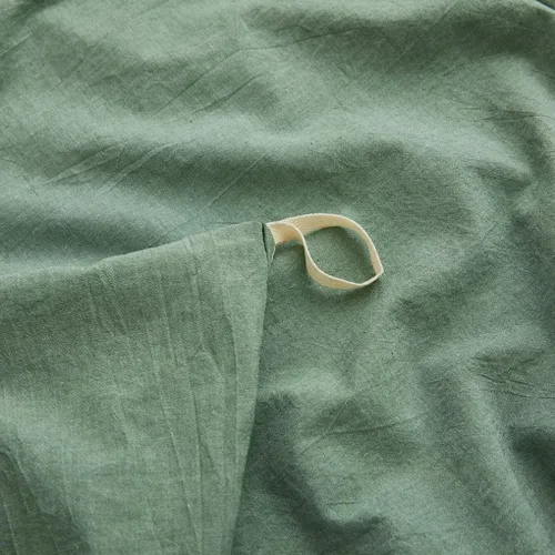 Miniatura 4 de LOVQUE - Juego de funda de edredón de algodón lavado Verde