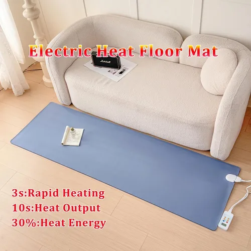 Miniatura 6 de Electric Heated Floor Mat, Infrared Radiant Floor with 60 Adjustable Thermostat and 12-Hour Timer,Space Heater Area Rug Carbon Crystal Floor Heating