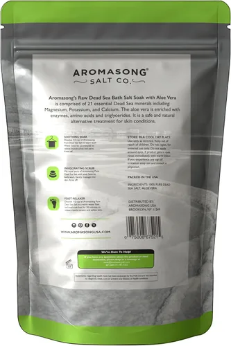 Miniatura 8 de Aromasong Sal cruda del mar muerto de 5 libras con aloe vera orgánico, no limpiada, todavía contiene todos los minerales del mar muerto, incluyendo