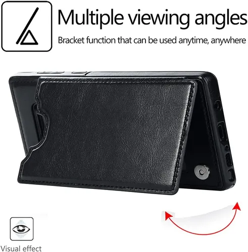Miniatura 3 de Diseño para Samsung Galaxy Note 10 con protector de pantalla de vidrio templado ranura para tarjeta de crédito, billetera de cuero PU fundas