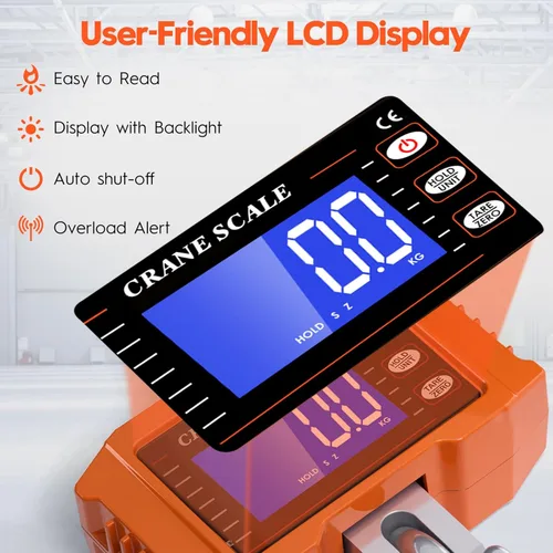 Miniatura 4 de Escala de grúa digital Ofeace 1000 kg / 2200 lb, Escala colgante digital con pantalla LCD, Escala de grúa industrial de alta resistencia con cambio