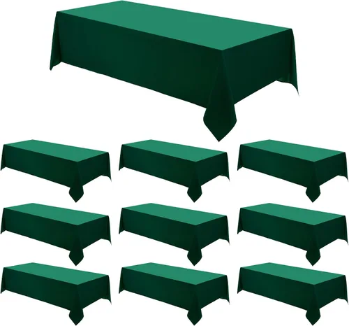 Miniatura 21 de Mantel rectangular de 60 x 102 pulgadas, color blanco, 1 paquete de manteles para 6ft, resistentes a las manchas, decorativo, lavable, de poliéster