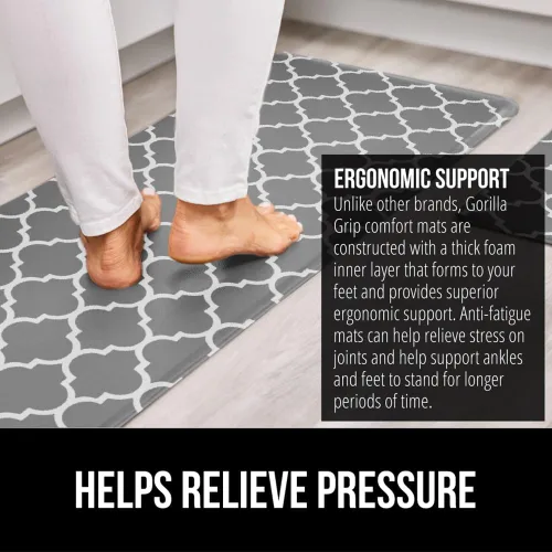 Miniatura 3 de GORILLA GRIP Cómodas alfombrillas acolchadas de cocina para piso, tapete ergonómico de 1/2 pulgada de grosor para escritorio de pie, antifatiga