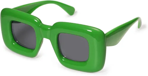 VANLINKER Lindas gafas de sol cuadradas infladas para mujeres y hombres, gafas gruesas retro con marco grueso divertido máscara sombras VL9733