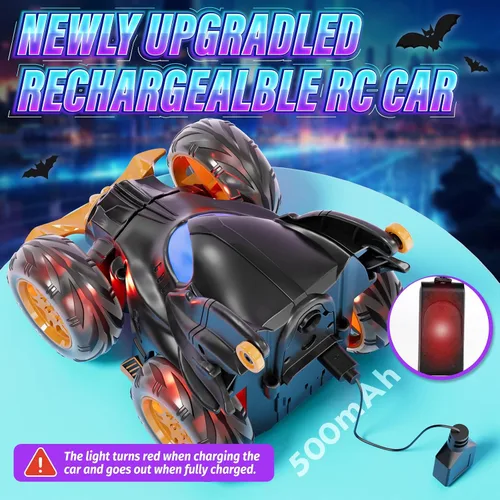 Miniatura 6 de Bat - Autos de control remoto para niños de 4 a 7 años, 2.4 GHz recargable a control remoto con luces frías, juguetes de regalo para niños de 4, 5