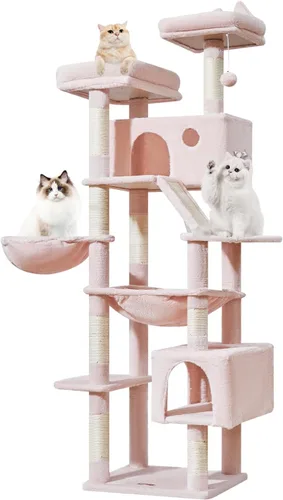 Miniatura 12 de Taoqimiao Árbol para gatos de 57.5 pulgadas, torre para gatos de interior para adultos, condominio extragrande para gatos, 8 postes rascadores