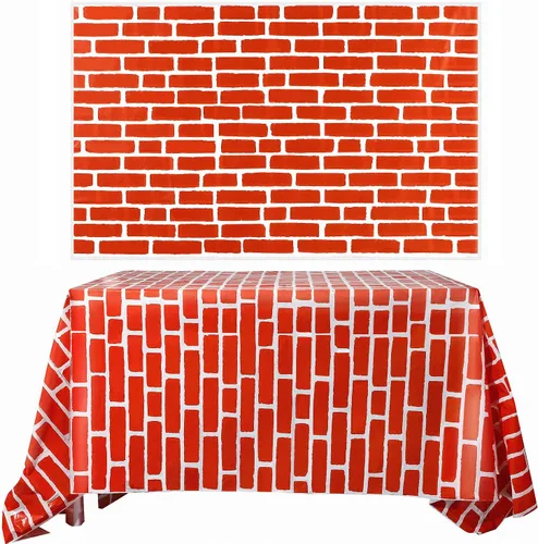 Chuangdi 2 piezas de telón de fondo de pared de piedra de 4.5 x 9 pies, decorado de escena de pared de piedra, papel tapiz, cortinas, puerta, mantel