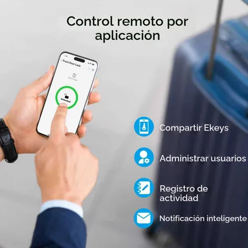 Miniatura 4 de ULTRALOQ Latch 5 La primera cerradura inteligente WiFi incorporada del mundo con huella dactilar, cerradura de puerta sin llave 5 en 1 con teclado