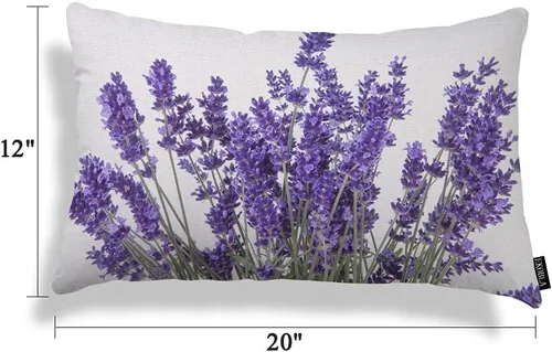 Miniatura 5 de EKOBLA Fundas de almohada de flores de lavanda, fundas de almohada moradas perfumadas florales cuadradas, fundas de almohada para sofá, dormitorio