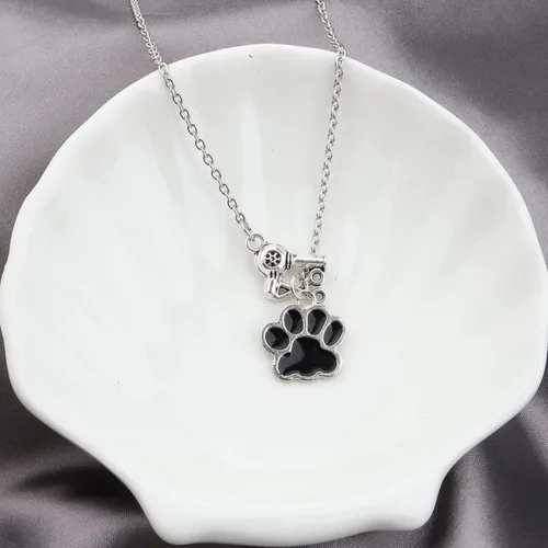 Miniatura 4 de MYOSPARK Collar con colgante de huella de perro - Regalo de peluquero para perros