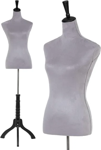 Miniatura 21 de Torso de Maniquí Forma de Vestido Altura Ajustable Maniquí Femenino Modelo de Exhibición Cuerpo de Torso Soporte Trípode Formas de Ropa