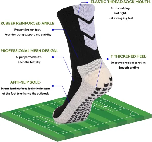Miniatura 3 de Calcetines de fútbol antideslizantes para jóvenes, calcetines antideslizantes para hombre, 134 pares de calcetines de hospital, calcetines