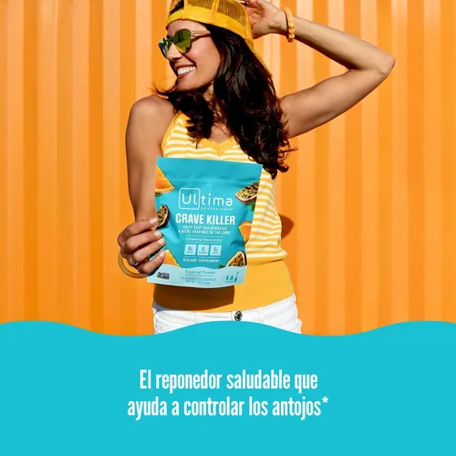 Miniatura 2 de Ultima Replenisher - Suplemento para matar antojos y electrolitos en polvo – Fusión Tropical, 14 sobres – Sobres de hidratación que eliminan