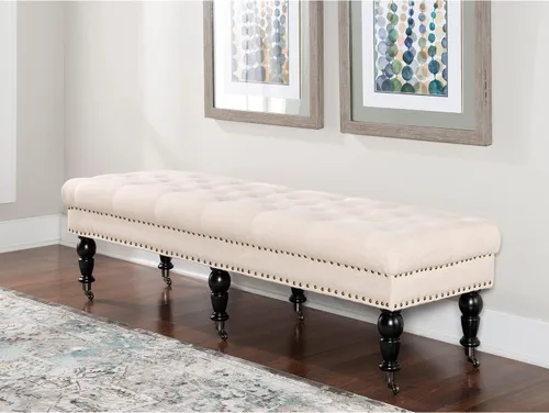 Miniatura 2 de Linon Isabelle - Banco de cama, 62 pulgadas, acabado espresso oscuro Natural