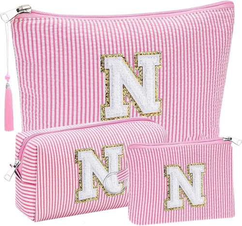 Miniatura 35 de Regalos Iniciales Bolsitas de Cosméticos de Viaje Juegos para Cartera, 3pcs Bolsitas Stoney Clover Dupes Bolsa de Maquillaje, Juego de Bolsas