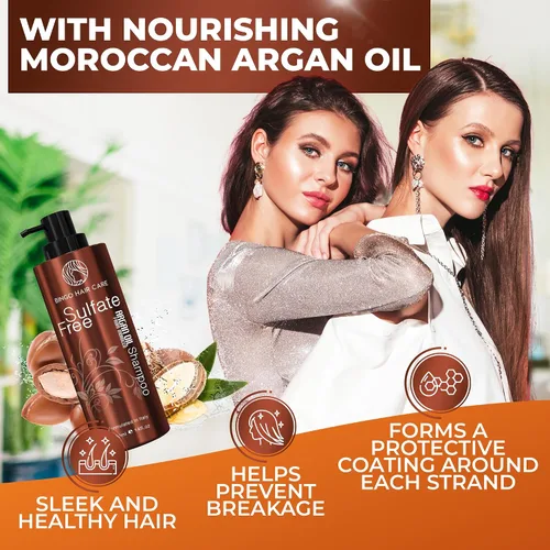 Miniatura 2 de Aceite de Argán marroquí Champú Sulfato última intervensión – Mejor para el cabello dañado, Curly seco o Frizzy – Thickening para fina/Cabello