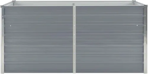 Miniatura 3 de Jardín al aire libre, cama elevada de acero galvanizado, caja de metal para jardín, para flores, verduras, frutas, hierbas, gris, 63 x 31.5 x 17.7