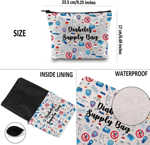 Miniatura 3 de G2TUP Kit de supervivencia para diabetes, bolsa de suministro para diabetes, bolsa de maquillaje, regalo para enfermedades crónicas, Suministro
