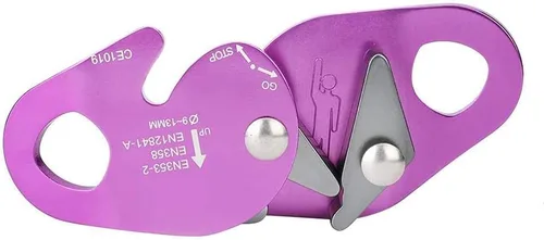 Miniatura 4 de Cuerda de escalada para frenar y frenar, cuerda de agarre, engranaje de pico para montañismo, diámetro adecuado, cuerda de 0.354-0.512 in (morado)