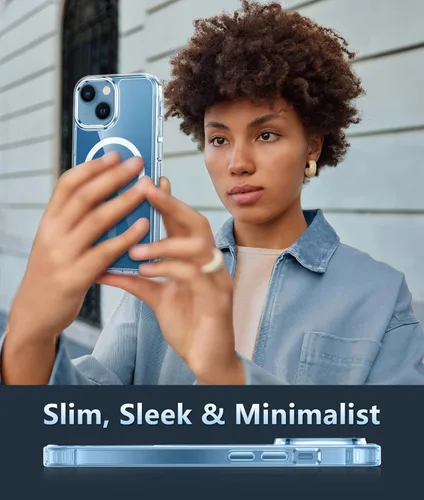 Miniatura 257 de FNTCASE Funda para iPhone 13 Pro-Max: Fundas magnéticas transparentes compatibles con Magsafe Slim anti amarillamiento protección contra caídas