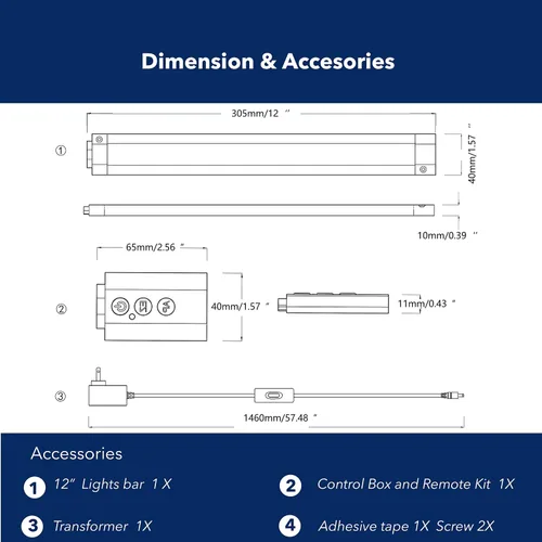 Miniatura 7 de Luces LED inteligentes para debajo del escritorio, color blanco y RGB que cambian de color regulables con control remoto. Alexa, habilitado