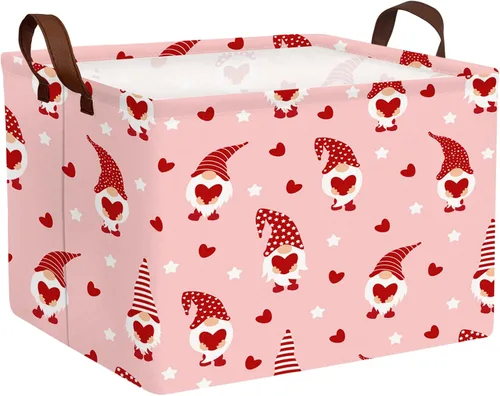 Miniatura 26 de Cesta de regalo de San Valentín, lindo corazón vacío, gran cesta de almacenamiento para decoración de habitación de niños y bebés (Amor de globo)
