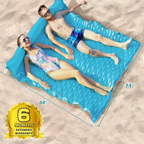 Miniatura 6 de Jasonwell Flotadores flotantes para piscina, flotador inflable gigante para piscina, balsa de lago, tapete de agua flotante para piscina, tumbona