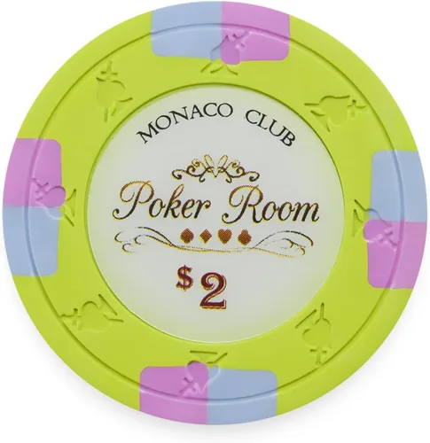 Miniatura 11 de Claysmith Gaming Paquete de 50 fichas de póquer Monaco Club, compuesto de arcilla pesada de 0.48 oz Rojo ($5 Red)