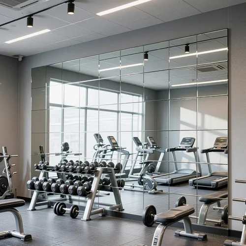 Miniatura 4 de 4 azulejos de espejo de longitud completa de 12 x 12 pulgadas, espejos de plástico acrílico para montar en la pared, para gimnasio en casa, cuerpo