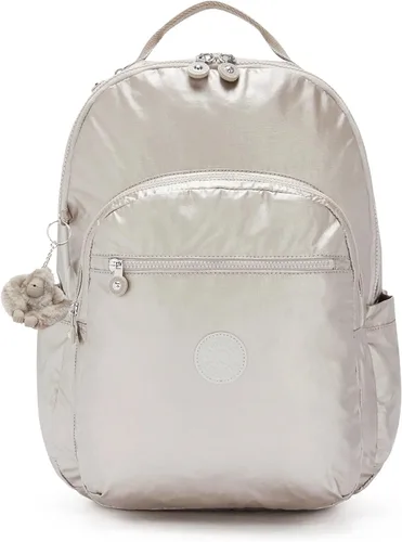 Miniatura 53 de Kipling Seoul - Mochila grande metálica para portátil de 15 pulgadas, Agua (Aqua Flowers)