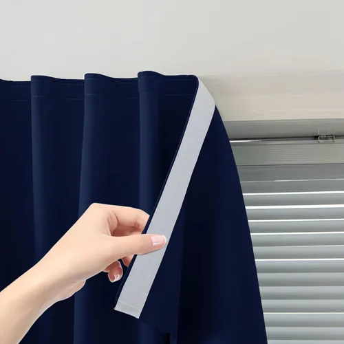 Miniatura 18 de Cortinas opacas portátiles y autoadhesivas para dormitorio y cocina, fáciles de instalar, cortinas térmicas para ventana para oscurecimiento