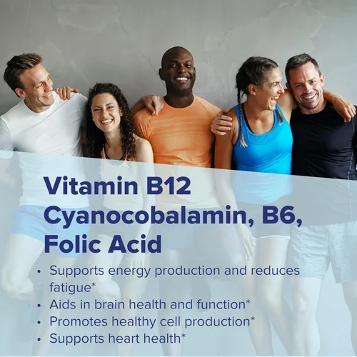 Miniatura 6 de Superior Source No Shot Vitamina B12 Cianocobalamina 1000 mcg, B6, ácido fólico, vitamina D 1000 UI, tabletas microlingües de disolución rápida, 100