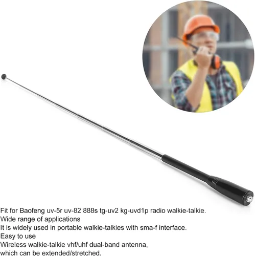 Miniatura 2 de Na771r Antena telescópica de doble banda, SMA Famale, antena de mano retráctil, antena telescópica de radio VHF UHF de doble banda para 5r 888s