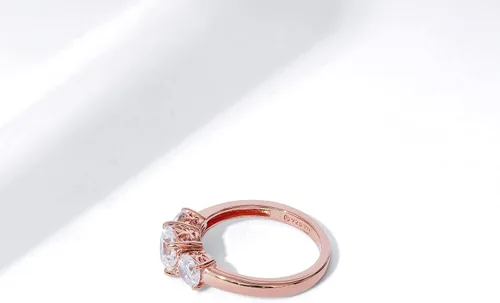 Miniatura 6 de Tienda Collection Platinum or Gold Plated Sterling Silver Round 3-Stone Ring made with Infinite Elements Cubic Zirconia