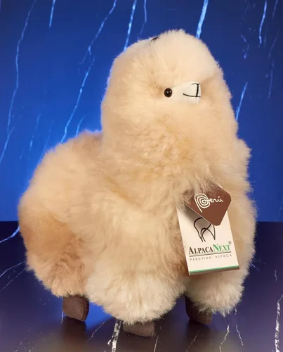 Miniatura 3 de Alpaca Animal de Peluche – 9 pulgadas. Linda Alpaca de Peluche Suave y Abrazable, Juguete de Alpaca de Peluche Hecho a Mano con Pelo Natural de Beige